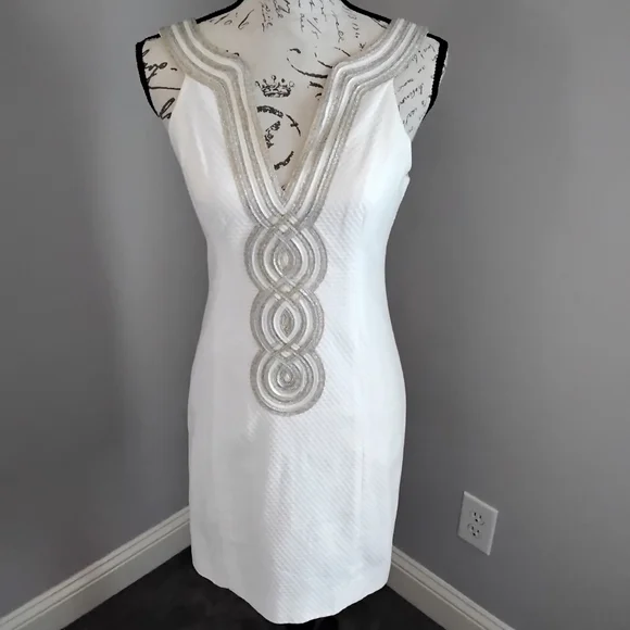 🎉HP🎉 NWT Lilly Pulitzer Valli Shift Dress In Resort White - 0 - Picture 10 of 16